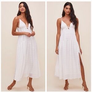 NWT Astr Lizbeth Day White Dress with slit